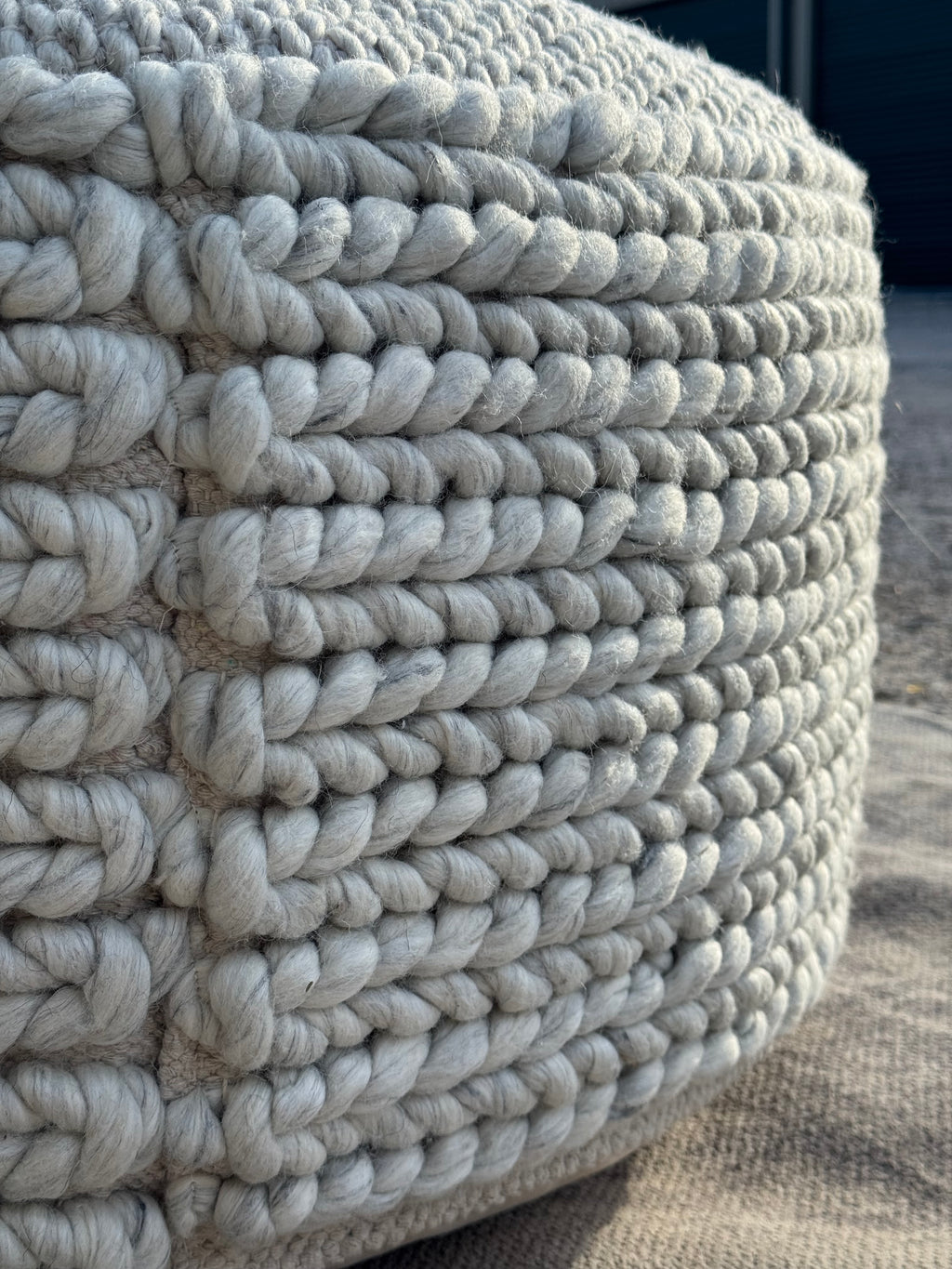 Article Hira 30” Pouf, Natural Ivory, OPEN BOX