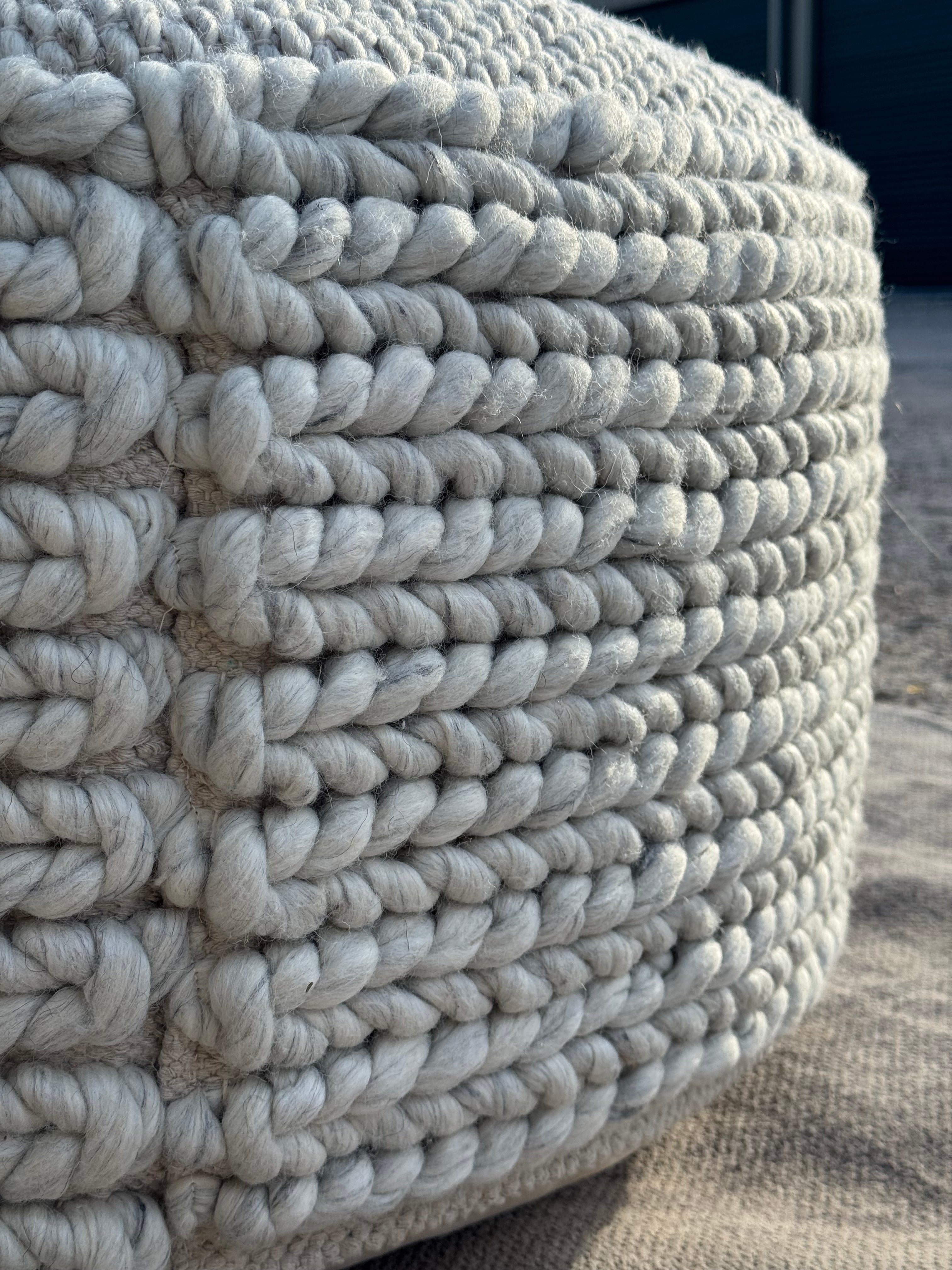 Article Hira 30” Pouf, Natural Ivory, OPEN BOX