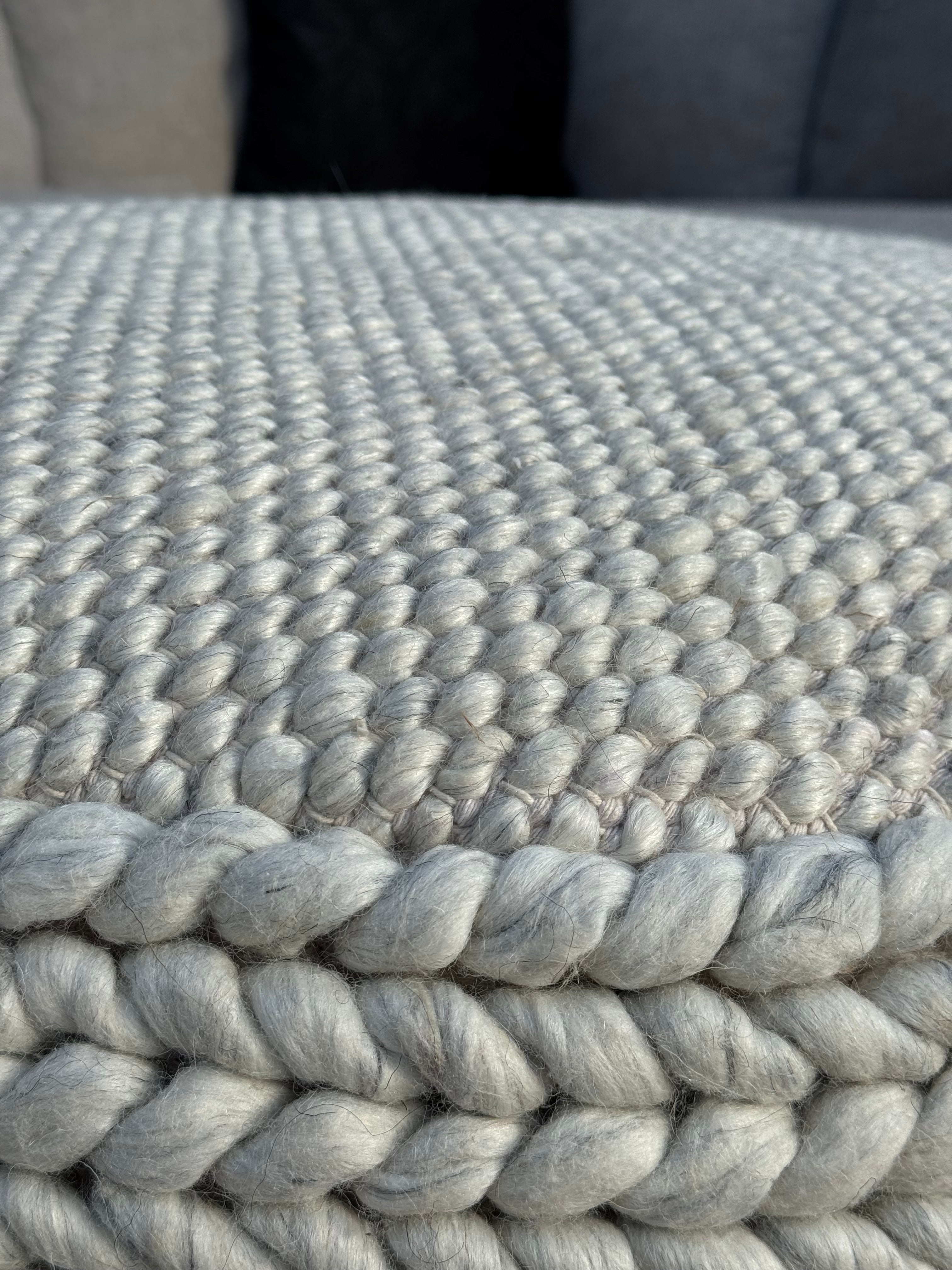 Article Hira 30” Pouf, Natural Ivory, OPEN BOX